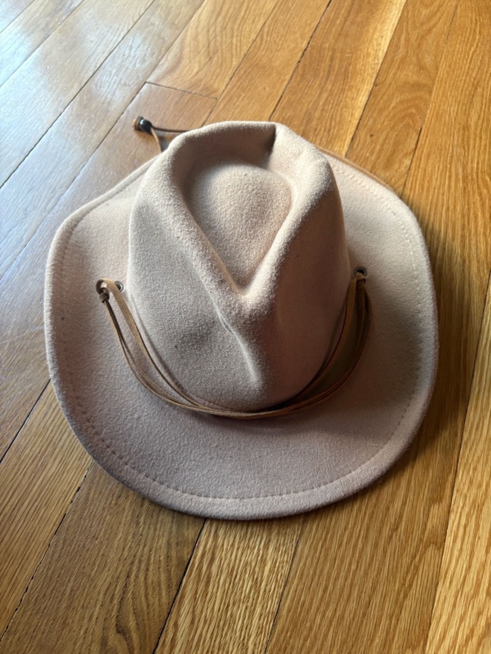 Peter Grimm Women's Felt Cowboy Hat in Beige with Leather Band